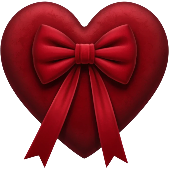 heart with a velvet bow, goth emoji