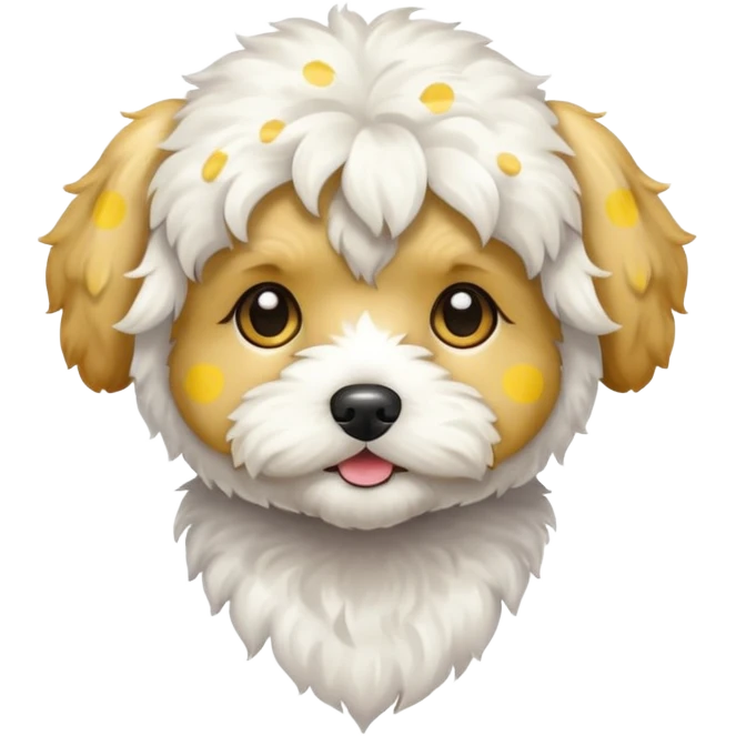 maltipoo white and light yellow spots emoji