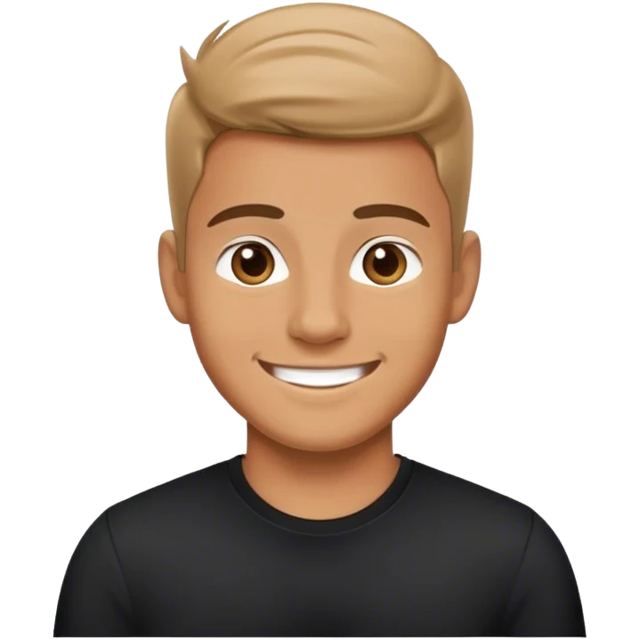 smiling male in black shirt emoji