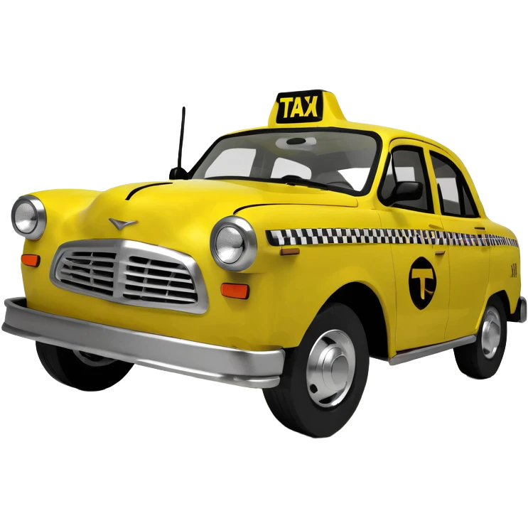 3D yellow taxi cab emoji