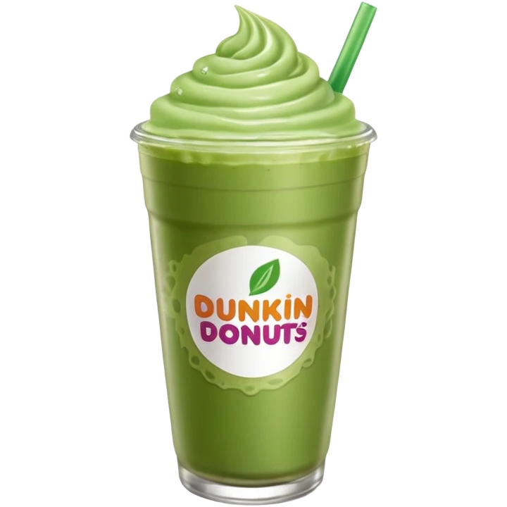 iced green macha latte dunkin donuts emoji