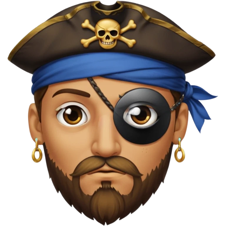 Eye patch pirate with earring, one eye covered
 emoji