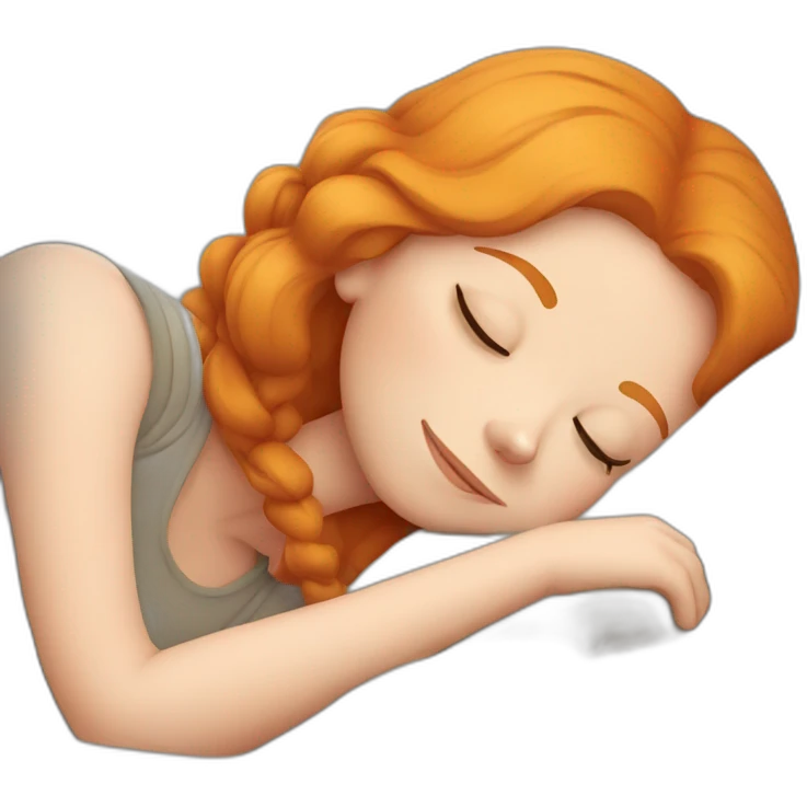Sleeping ginger girl emoji