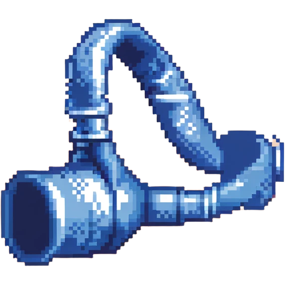 Pixelated blue VO2 max test mouthpiece, exercise testing equipment emoji