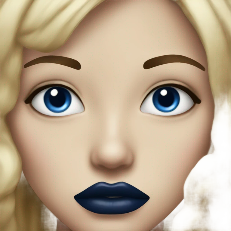 realistic dark blue lips emoji