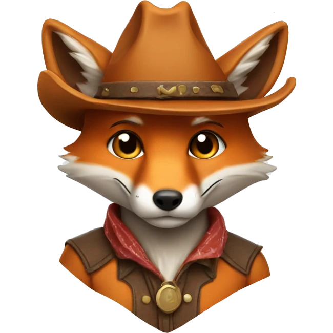 Fox with cowboy hat emoji