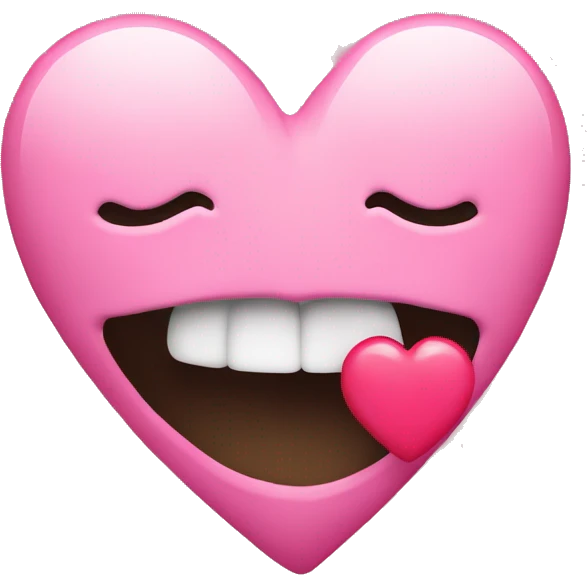 Emoji kiss with pink heart emoji