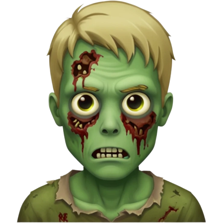 pretty dark blonde hair zombie man with green skin emoji