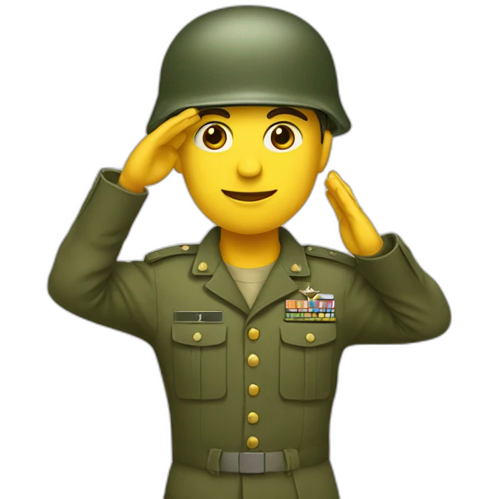 Soldier with army helmet saluting  emoji
