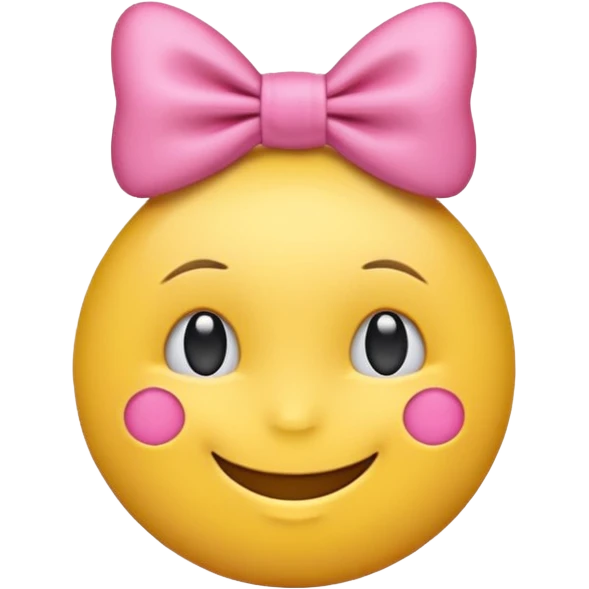 Love emoji wearing a pink bow emoji
