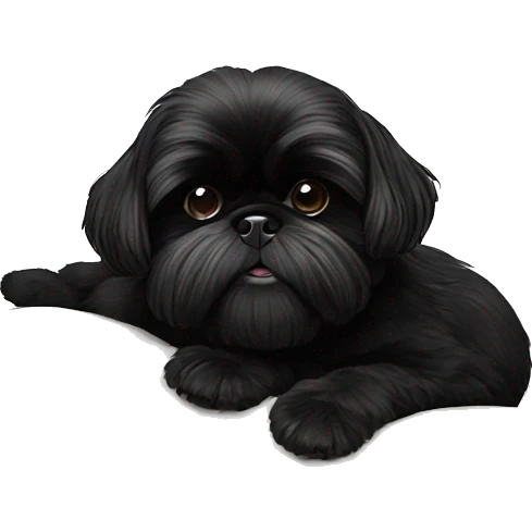 All black Black shih tzu laying on pillow emoji