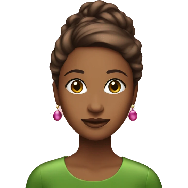Pink & green Christmas beautiful brown woman emoji