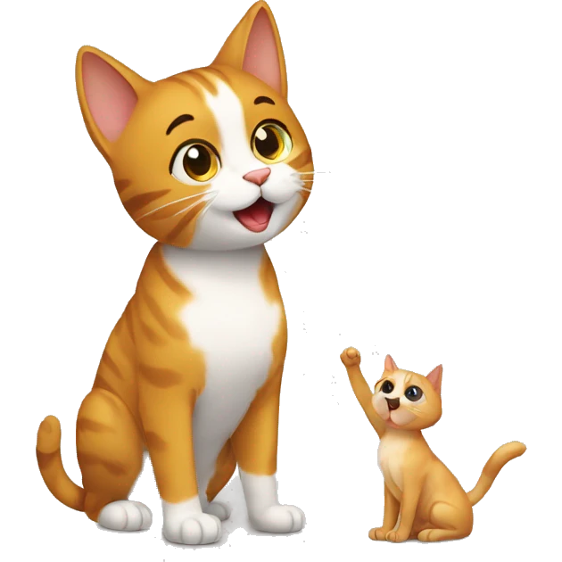 cat saying hi to dog emoji
