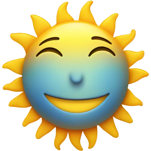 Happy, Diligent, wondering sun emoji