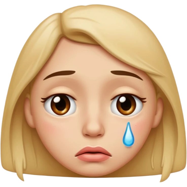 sad face with a pouty bottom lip emoji