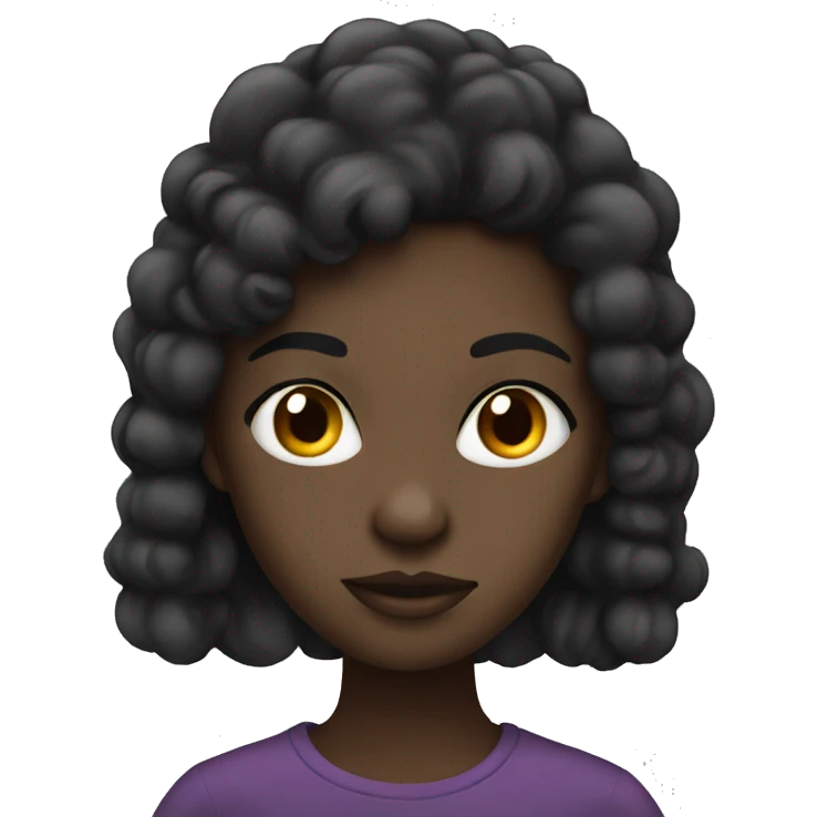 Black girl with dark hair smoking  emoji