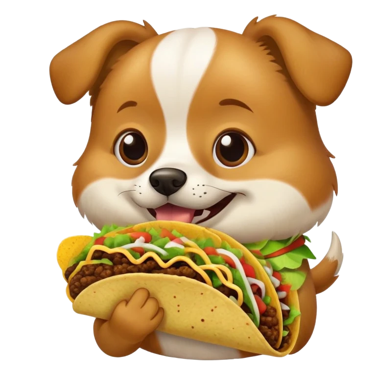 Dog eating a taco emoji