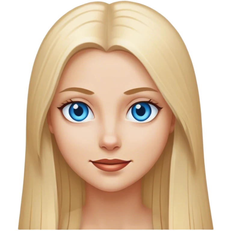 beautiful white girl with long straight blonde hair blue eyes smiling evil emoji