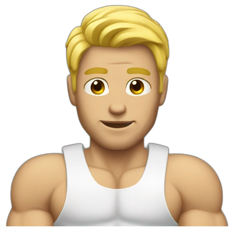 blonde man with muscles emoji