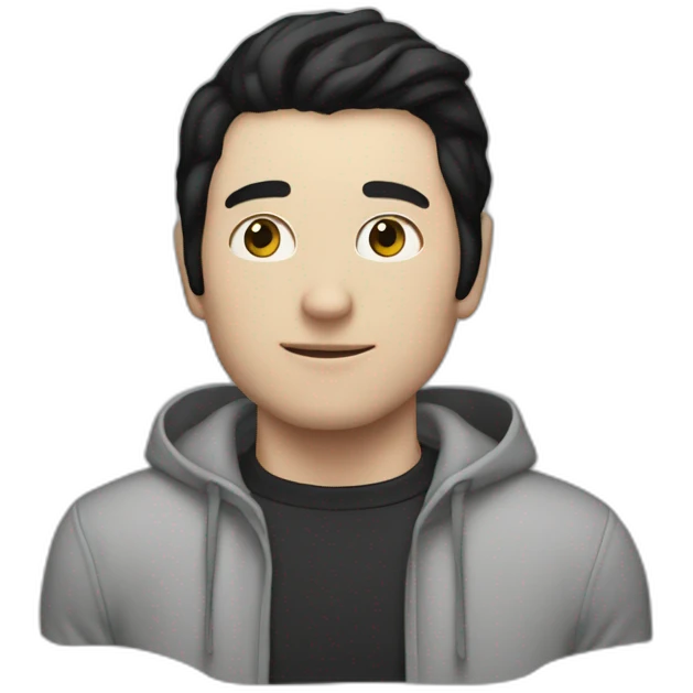 Spider white man without mask black hair emoji