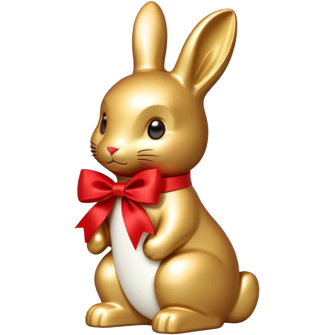 Lindt goldbunny with red ribbon emoji