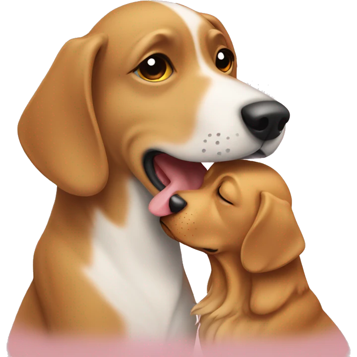 dog kissing caf emoji