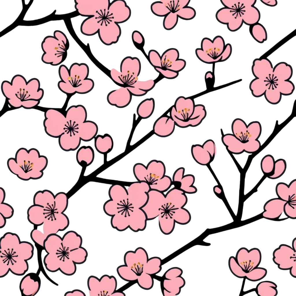 Sakura cherry blossom pattern emoji