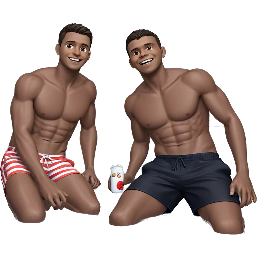 two boys enjoying summer fun emoji