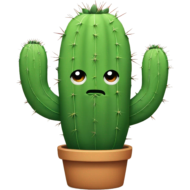 Cute grumpy cactus emoji