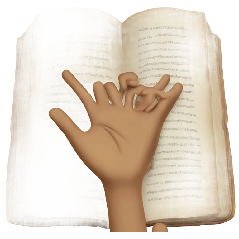 open book over hands emoji