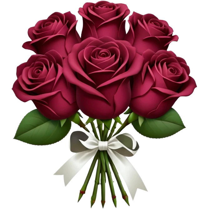 Maroon rose bouquet  emoji