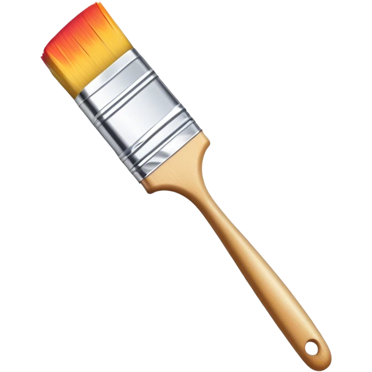 Create an icon that represents the hobby of wall art painting. The design should include elements like a paintbrush, a roller, and colorful patterns or murals. The composition should be balanced and harmonious, reflecting the artistic nature of wall painting. The icon should evoke creativity, with a clean and visually appealing design. The background should be transparent. emoji