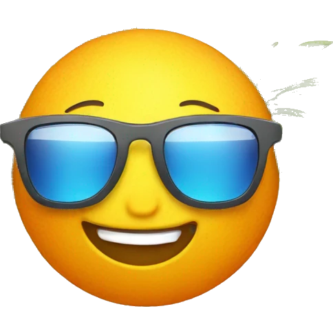 Sun with sunglasses and coconut water  emoji