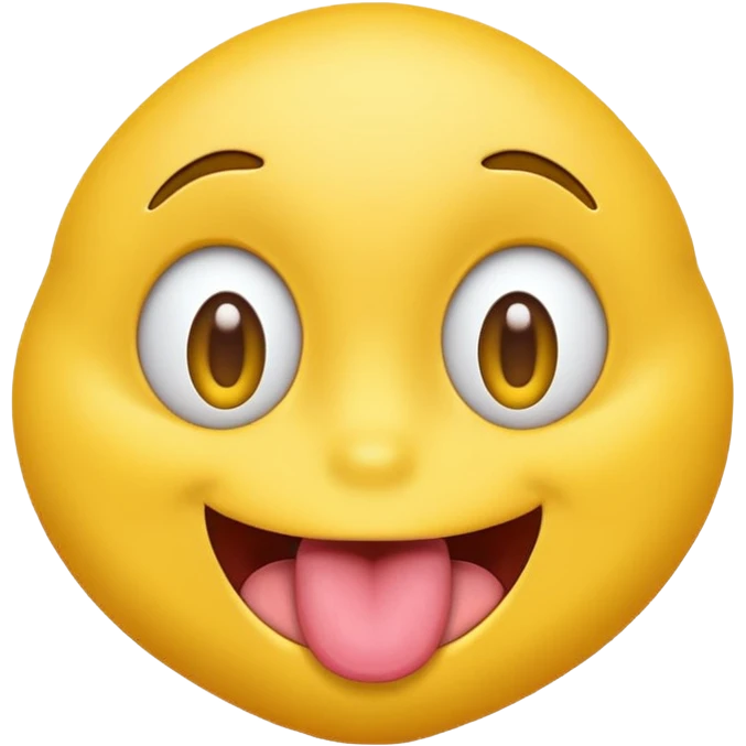 yellow emoji face with eyes emerging from face and tongue sticking out wildly  emoji
