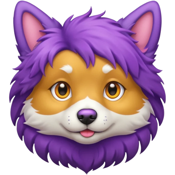 purple haired dog emoji