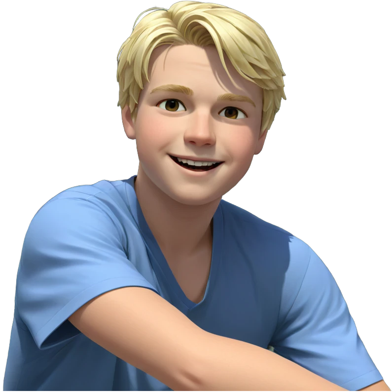 blonde boy by the water emoji