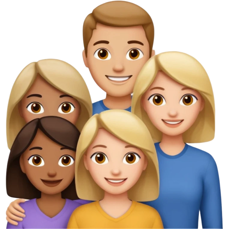 Familly of 7, 3 women and 4 men emoji