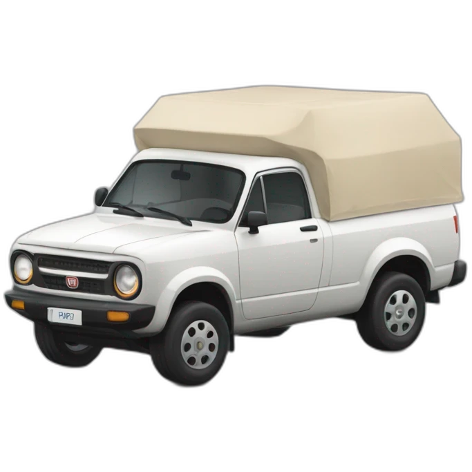 una vaca manejando una camioneta fiat toro emoji