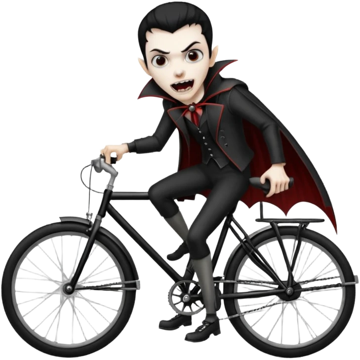 Scary vampire with bicycle. emoji