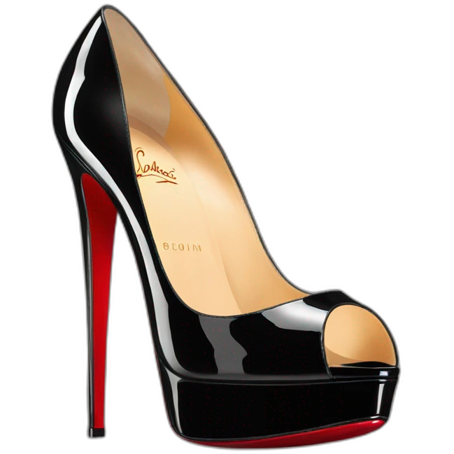 Louboutin Black patent Leather Lady Peep Toe Platform emoji