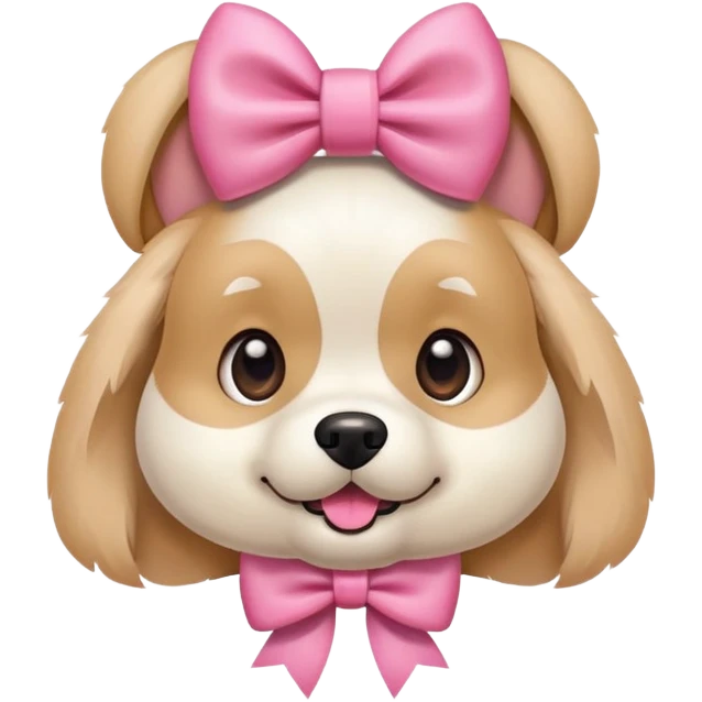 dog with pink bow playful expression emoji