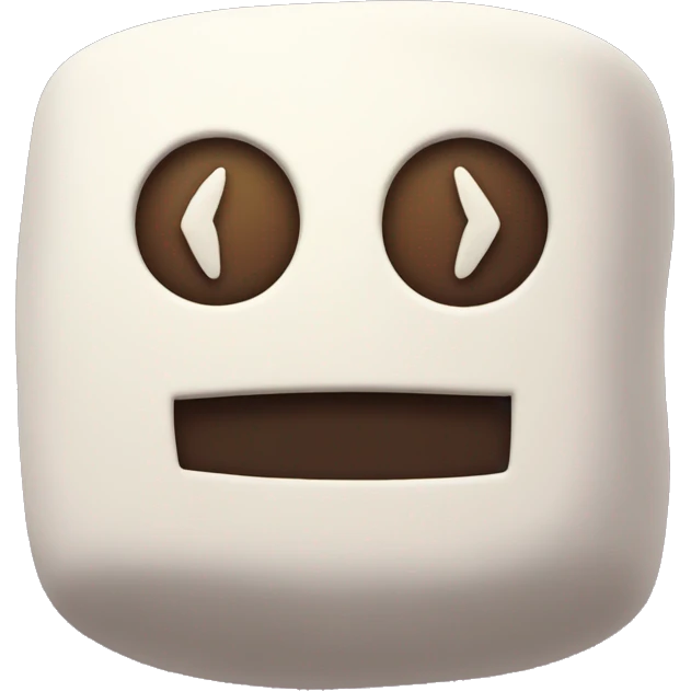 A marshmallow with a smile and x mark as eyes emoji