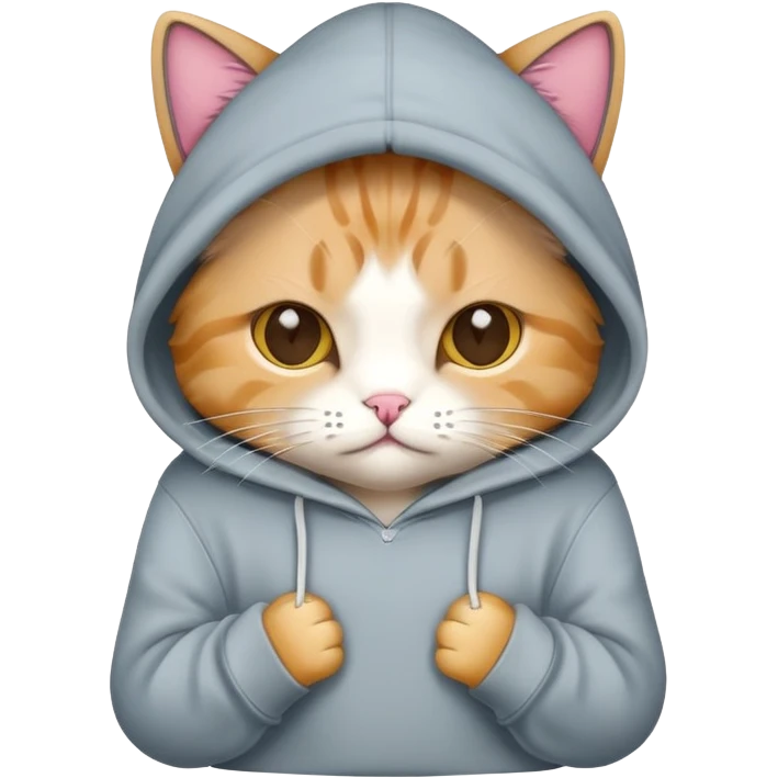cat wearing hoodie emoji