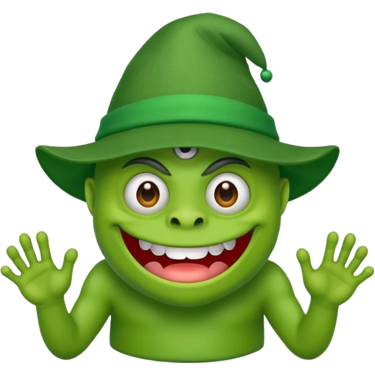 monster with green hat and t shirt emoji
