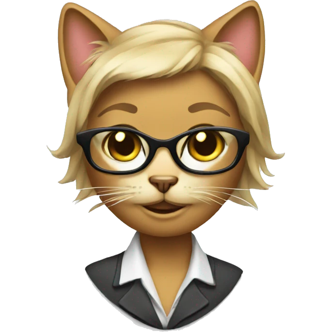 cool lady business cat emoji