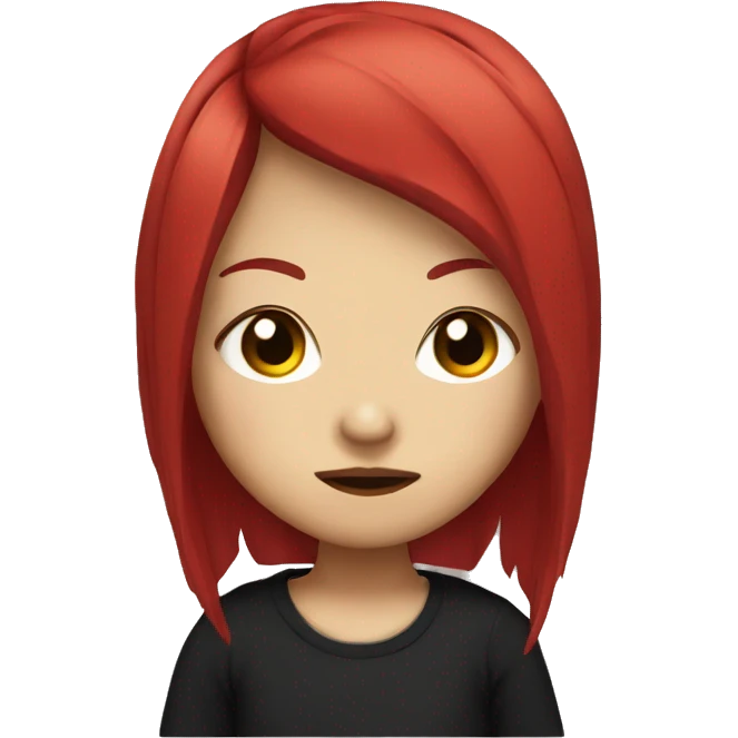 emo asian girl with red hair emoji