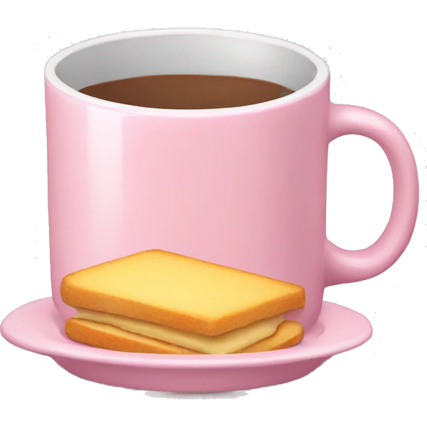 Light pink mug and food plate emoji