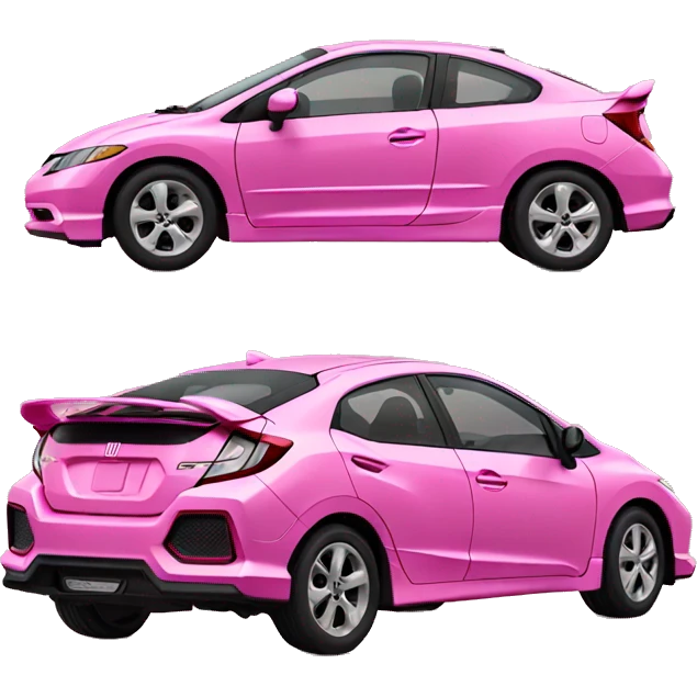 Pink honda civic car emoji