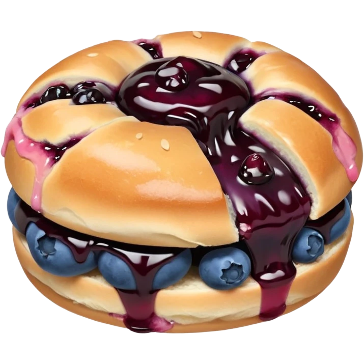 Make an emoji of a blueberry bun (small) that's broken off a bit so you can see the blueberry jam emoji
