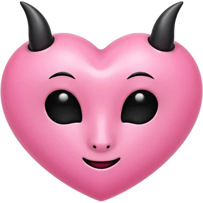 a plain pink heart with horns on it, no face emoji